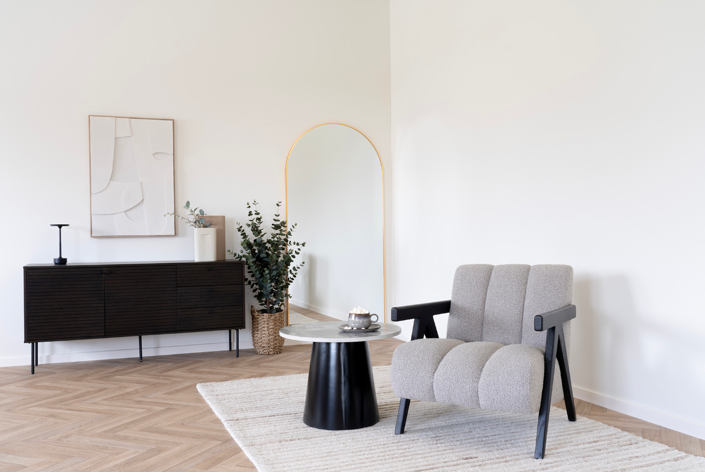 House Nordic Fauteuil Florence – Bruin Polyester